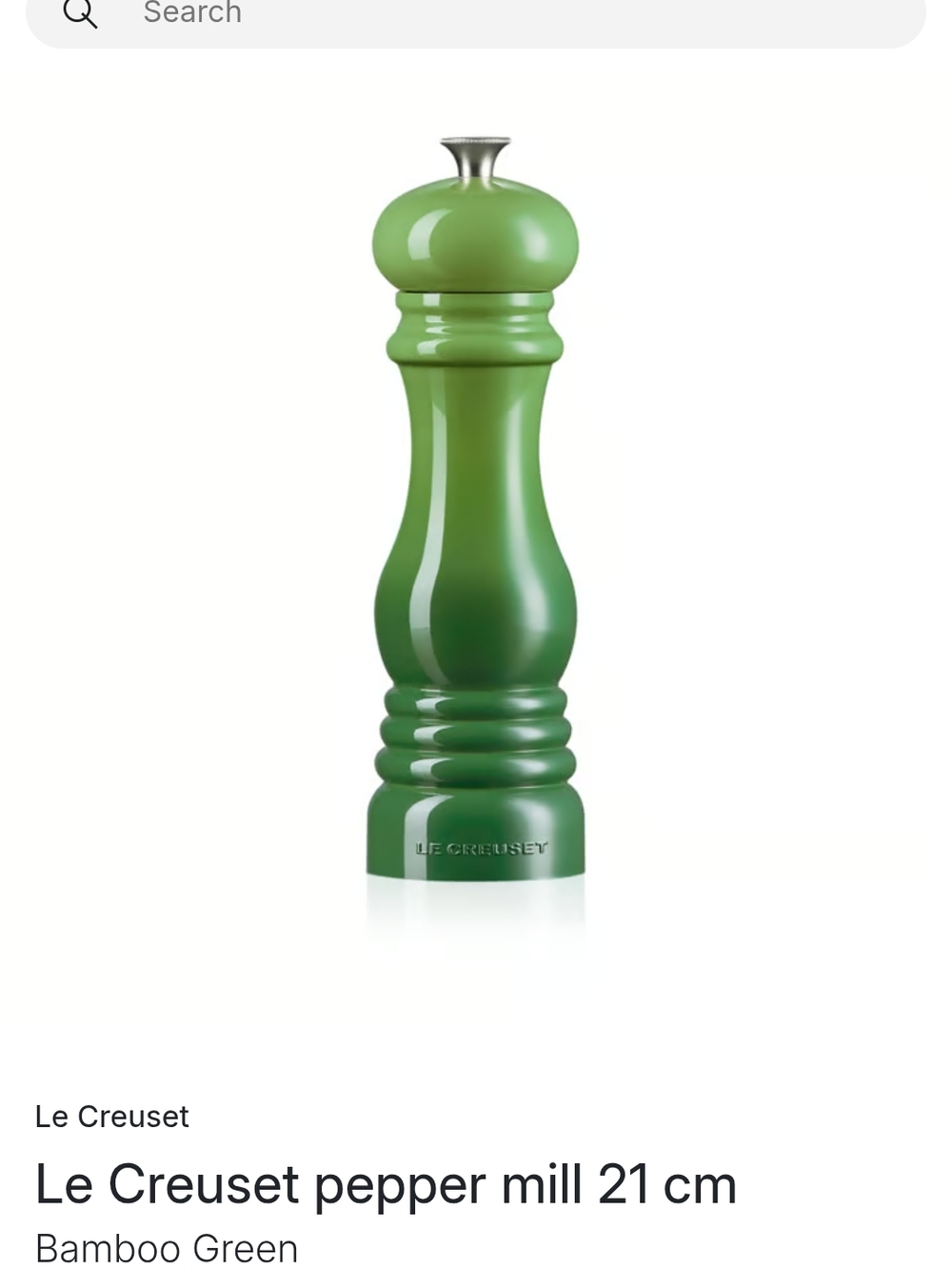 Le Creuset Bamboo Green Ombre Pepper Mill 21cm